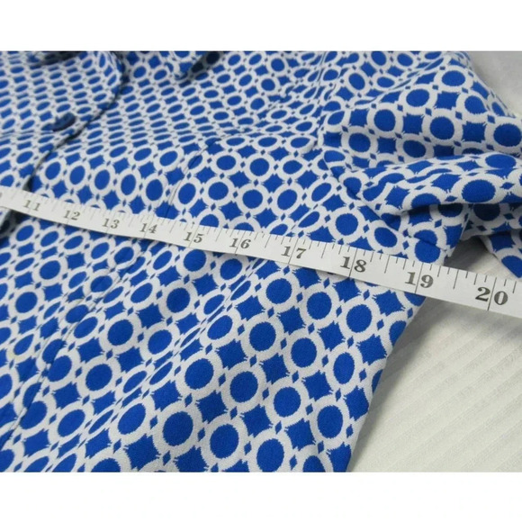 PEACE of CLOTH Jillian Geometric Pattern Blazer Blue White Size Med RARE - Picture 9 of 12